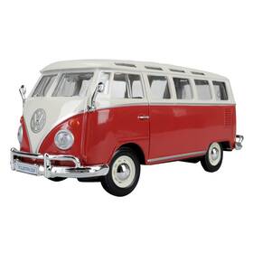 Maisto 337-108 Vw 21 Window Bus Diecast Model 1/25 Scale Red White Officially Licensed