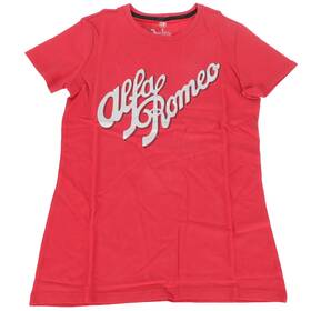 H26002 Maserati Genuine Alfa Romeo Womens Vintage Script Red Short Sleeve Small T-shirt