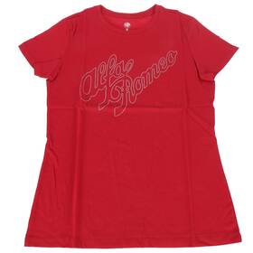 R158n6 Maserati Genuine Alfa Romeo Womens Script Red Short Sleeve Med T-shirt 100% Cotton