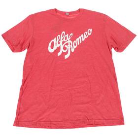 R15cca4 Maserati Genuine Alfa Romeo Red Short Sleeve T-shirt With White Script Logo