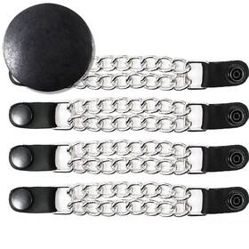 Milwaukee Leather 192359283057 Biker Vest Extender 4 Inch Double Chain Piece Black Extenders