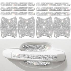 Mupeak Pu11wh-01us Bling Car Door Handle Protector 10 Pcs White Sparkling Diamond
