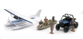 93577057164 New Ray Toys Xtreme Adventure With Polaris Rzr And Float Plane Set