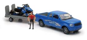 93577374063 New Ray Toys Pickup With Polaris Switchback Snomobile And Figurine Set/ Scale