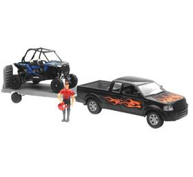 93577374261 New Ray Toys Pickup With Polaris Rzr Xp1000 And Figurine Set/ Scale - 1 18
