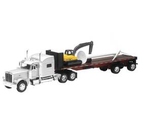 Ss-10333b New Ray Toys Tops Peterbilt 389 Sleeper Cab With Wind Turbine And Excavator/ Scale