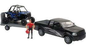 Ss-37426e New Ray Toys 1 18 Scale Pickup With Utv Polaris Rzr Xp 1000 Black/blue