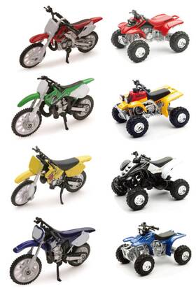 Newray 093577062274 1 32 Scale D/c Atv And Dirt Bike Toy Assortment
