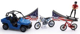 Newray 093577109535 1 18 Scale Nitro Circus Play Set Red/blue/white/yellow