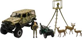 Newray 093577765465 1 18 Scale Toy Hunting Camo Jeep Wrangler 4x4 Play Set