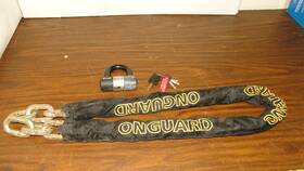 5016l Onguard 5016 5 Feet Long Beast Hex Chain Lock Heavy Duty With Keys Used
