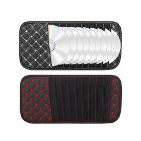 Ck051 Pasduchas 2 Pcs Cd Visor Holder For Car Black Non-woven Cloth And Pu