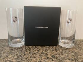 Porsche Design Wap.050.560.0t.wlg New And Unused Boxed Pair Of Tall Drinking Glasses With Crest