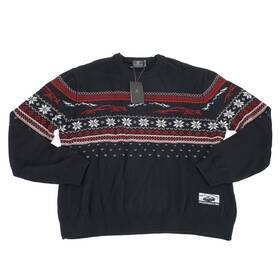 Wap-793-3xl-0r-ess Porsche Knitted Christmas Sweater - Dark Blue Xxl