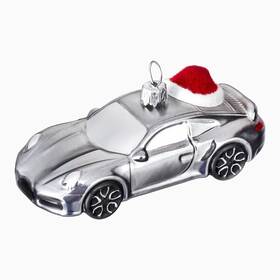 Wap0500080swbs Porsche Christmas Tree Trailer Ornament - Silver/red