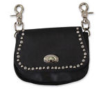 Pua1051 Hot Leathers Stud And Rhinestone Black Clip Pouch