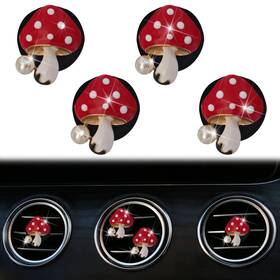 Pur Yupearl 792483304682 4pcs Red Mushroom Car Accessories 1 Count Pack Of Orange