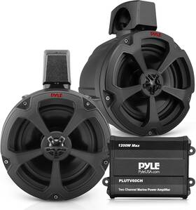 Plutv60ch Pyle 6.5 Inch Water-resistant Off-road Speakers - 2 Channel Rated Amplifier Black