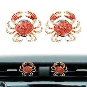 Rislobx 731996667358 2pcs Crab Air Freshener Vent Clip Cute 1 Count Pack Of