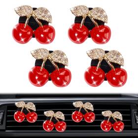 Rislobx 731996667716 4pcs Cherry Air Vent Clip Bling 1 Count Pack Of
