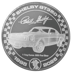 She-occ0006-coin Shelby Gt350 60 Years Limited Edition Fine Silver Coin Ships Free To The Usa