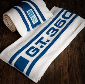 She-rxt0011-bw Shelby Gt350 Mustang Soft Scarf - Blue And White Ships Worldwide Free To Usa
