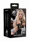 Shou286blk Skulls Bones Ouch Spiked Handcuffs Leather Black Biker 8714273292247
