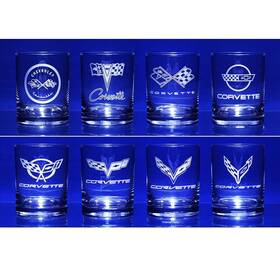 C1-c8 Sr1 Performance 810095871597 Corvette Glassware Engraved Generations 13.5 Oz. Set Of 8