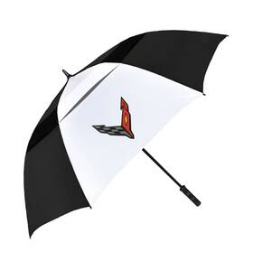 Sr1 Performance 810095873171 C8 Corvette Golf Umbrella - Next Generation 64 Inch Travel Black/white