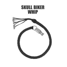 Stabstore 792105584447 36 Inch Motorcycle Get Back Whip Leather Biker For Handlebar With Skulls