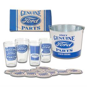 Abp-frd-48700 Stangstuff Ford Genuine Parts Pint Glass Gift Set - 18 Pieces Rare Discontinued Free Ship