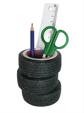 At-sbl-7590-04 Stangstuff Stack Of Tires Pen Holder Fun For The Desk Or A Great Gift Ships Free To Usa