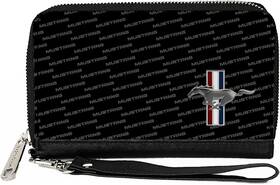Bd-wwmn-08-fmbb Stangstuff Zip Around Wallet - Mustang Tri-bar Logo And Text New Ford Licensed Ships Free