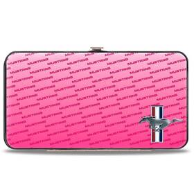 Hw-wfm010 Stangstuff Hinged Wallet -pink Mustang Tri-bar Logo With Text - Free Us Shipping On This One