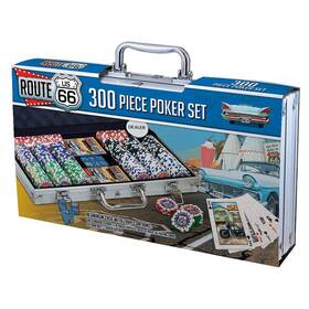 Mp-42239 Stangstuff Route 66 310-piece Poker Set Chips Cards Dice And Case Ships Free To The Usa