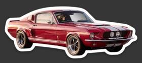 Sm-gt500-3in Stangstuff Magnet - Shelby Gt500 Red And White Stripes Mustang 3 Inch Free Usa Shipping