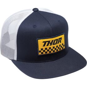 2501-3674 Thor Checkers Snapback Hat Navy White Osfa Blue
