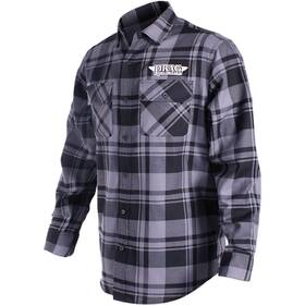 Drg27s68gyxr Throttle Threads Drag Specialties Long-sleeve Flannel Shirt - Gray/black X-large