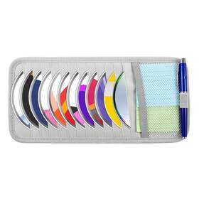 Trinkrittey 599693 2 Evr4q67f Gray Car Cd Case Holder Vehicle Sun Visor Organizer