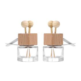 Vantobest Fba-xlyu51509 2 Packs Refillable Empty Glass Car Vent Clip Essential Oil Diffuser Clear