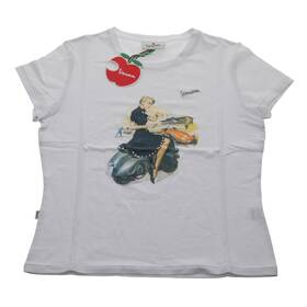 605120m040 Vespa Pin-up Lady T-shirt White Large
