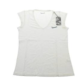 605719m05w Vespa Womens V-neck T-shirt White Extra Large Xl