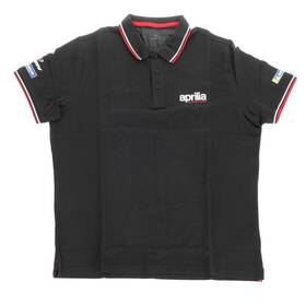 607517m07bl Vespa Aprilia Racing Polo Black 3xl