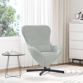 42002756 Vidaxl Egg Chair In Light Grey Velvet