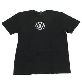 Vw Drg-376-0bk-lg Volkswagen Black T-shirt White Logo Large