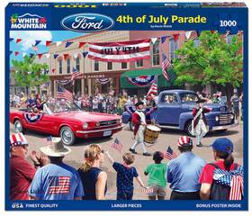 Wmp-1528pz White Mountain Puzzles Puzzle - 4th Of July Parade Classic Mustang And More 1000 Piece New
