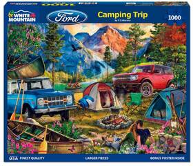 Wmp-1630pz White Mountain Puzzle - Ford Bronco Camping Trip 1000 Piece New Ships Free To Usa