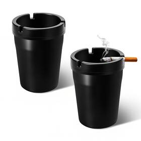 Wuyaoyao Wu-644-cray 2pcs Car Ashtray Automotive 4.22 X 3.14 2.38 Inches Black