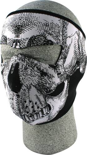 Wnfm002 Zan Headgear Full Face Mask Osfm Black And White Skull