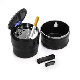 Ziciner Ziciner-1838ca Car Ashtray With Lid Detachable Auto One Size Black